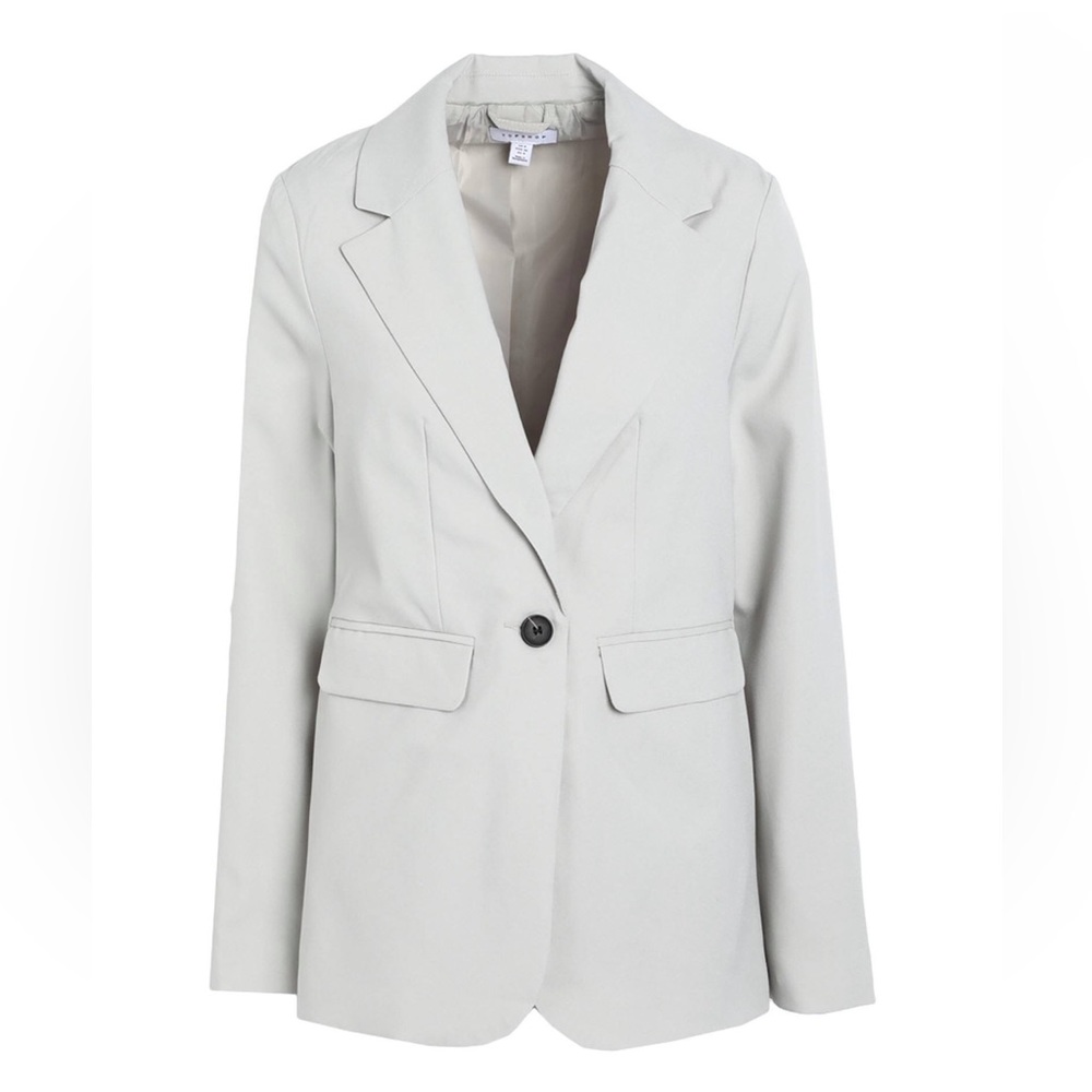 NWT Topshop Light Gray Tailored Single Button Blazer Size 6